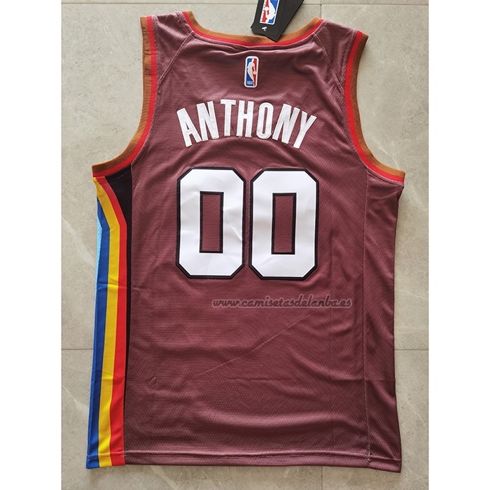 Camiseta Portland Trail Blazers Carmelo Anthony NO 00 Ciudad 2020-21 Marron